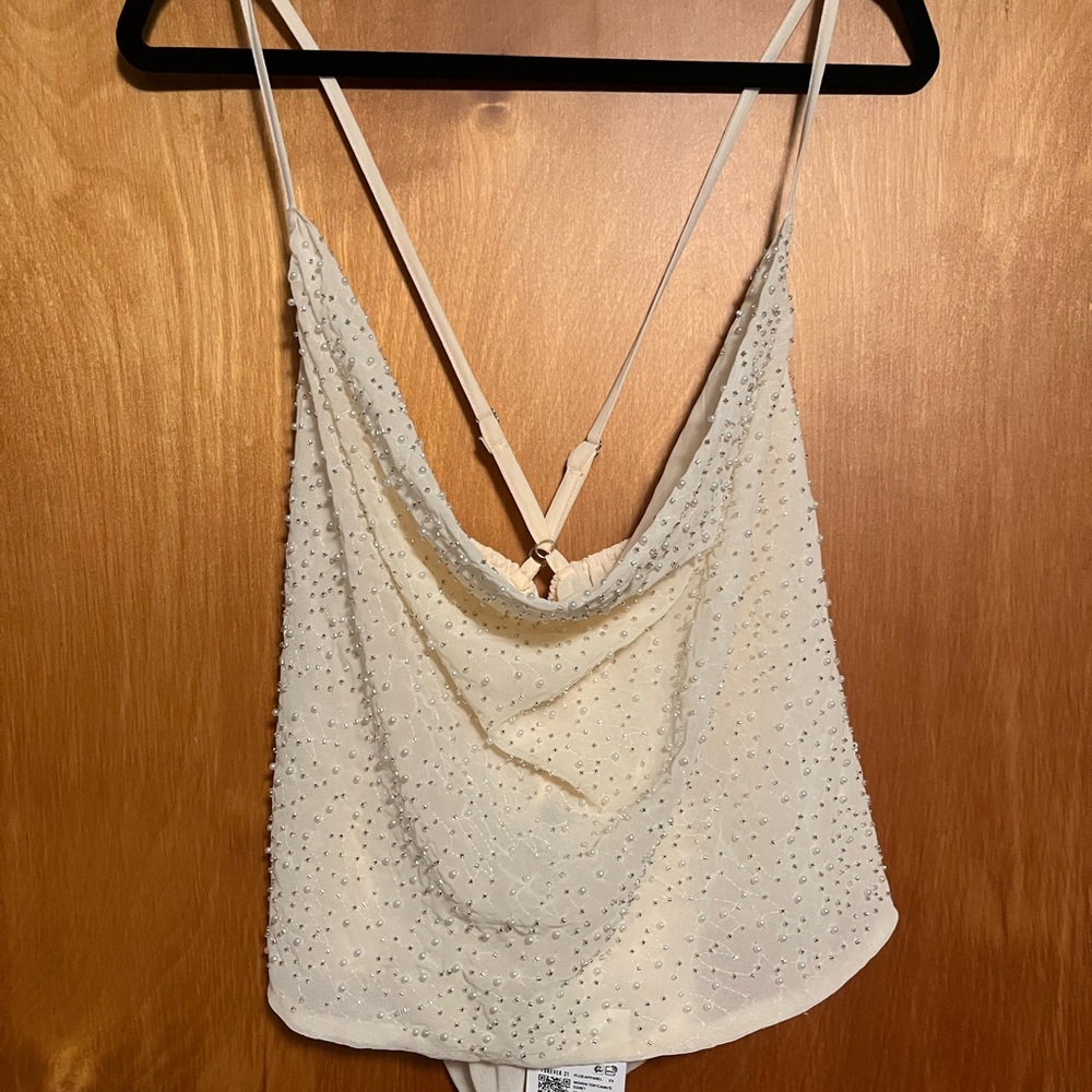 Forever 21 Ivory Embellished Camisole